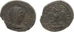 Roman Imperial Coinage - Philippus I Arabs (244-249) - Syria / Antiochia ad Orontem - AR Tetradrachm (11.49 gr.) - Laureate, draped and cuirassed bust right / Eagle standing, head left with wreath in 