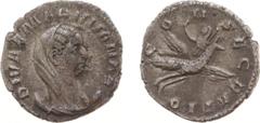 Roman Imperial Coinage - Mariniana (Wife of Valerianus I) - Diva Mariniana (before AD 253) - AR Antoninianus (Rome mint, 3.21 g) - Veiled and draped bust right, set on crescent / Mariniana, raising ha