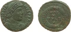 Roman Imperial Coinage - Jovianus (363-364) - AE19 (Sirmium, 2,52 g) - Pearl-diademed, draped, and cuirassed bust right / VOT V MVLT X in four lines within wreath (RIC VIII 118 / LRBC 1623) - VF