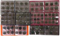 Ancient coins in lots - A large lot with more than 300 bronze ancient coins: Byzantine Folles, Roman Folles (large and small modules), some Provincial coins, Antoniniani and some Asses, etc.etc. in se