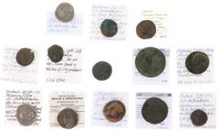 Ancient coins in lots - A small collection of mainly Greek Roman coins: Gordianus III (Viminacium and Antioch), Caracalla (Carrhae), Nero, Traianus and Macrinus (all 3 Tetradrachms), 3 Alexandrian Tet