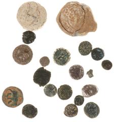 Ancient coins in lots - Mixed lot of appr. 15 ancient coins, mostly bronzes but also some silver, from Macedonia to the East, different areas, times and rulers in avg. A.VF - nice for study / added 2 