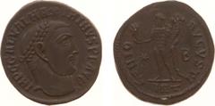 Roman Imperial Coinage - Maximinus Daia (305-313) - AE Follis (Antioch, 3.95 g) - Laureate head right / GENIO AVGVSTI Genius standing left, holding head of Sol and cornucopia (RIC 164b) - VF/XF