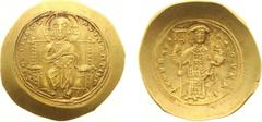 Byzantine Coinage - Constantinusx Ducas (1059-1067) - AV Histamenon Nomisma (Constantinople, 4.40 g) - Christ, nimbate, seated facing on straight-backed throne, raising hand in benediction, holding Go