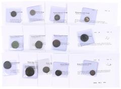 Ancient coins in lots - A small collection of Roman coinage: a Sestertius (Faustina Mater), 5 Asses/Dupondii (Vespasianus, Hadrianus, Tiberius, Elagabalus, Caracalla), 3 Denarii (Hadrianus, Julia Mama