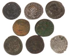 Ancient coins in lots - A small lot of Antoniniani: Numerianus, Florianus, Maximianus, Philippus I Arabs, Carinus, Valerianus, Gordianus III and Probus - totally 8 coins in avg. a.VF