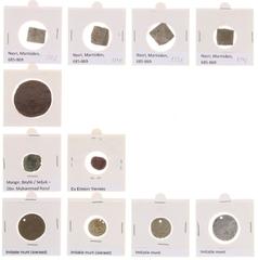 Munten buitenland in doosjes - Arabische Rijken - Miscellaneous lot of Muwahhid, Anonymous AR Suriname. dirhams AH558-68, Ottoman Empire, AE anonymous Mangir (2) and jewellers copies and imitations (4