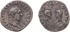 Ancient coinage Roman Imperial Coinage - Vitellius (69) - AR Denarius (Rome, late April-20 December 69, 2.79 g) - A VITELLIVS GERM IMP AVG TR P Laureate head right / LIBERI IMP GERM AVG Draped bust of