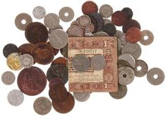 World Coins (boxes) Munten buitenland in doosjes - Divers - Lotje diverse munten wereld in doosje wb. 5 Sols 1792, 2 Stuiver 1786 Gelderland, iets Romeins etc.