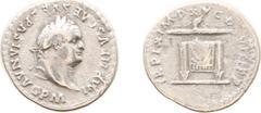 Ancient coinage Roman Imperial Coinage - Titus (69-81) - AR Denarius (Rome AD 80, 3.02 g) - IMP TITVS CAES VESPASIAN AVG PM Laureate head right / TRP IX IMP XV COS VIII PP Draped throne, winged thunde
