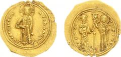 Ancient coinage Byzantine Coinage - Theodora (1055-1056) - AV Histamenon Nomisma (Constantinople, 4.43 g) - Christ, nimbate, standing facing on footstool, holding Book of Gospels, all within double bo