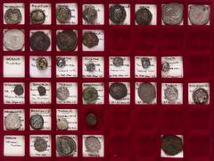 Ancient coins in lots Ancient coins in lots - A mixed lot ancient silver coins: 6 Roman Denarii (Vespasianus, Faustina Minor, Julia Domna (2x), Caracalla and Geta), 5 Antoniniani (Elagabalus, Gordianu