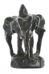 Ancient coinage Primitive Money - Burma - Animal opium weight Erawan or Airavata (three-headed elephant), 5 baht (74.00 g.), with 3 official state stamps on tri-angular base - rare, VF