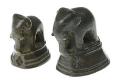 Ancient coinage Primitive Money - Burma - Animal opium weights of elephants, 2 and 4 Bath (32.61 & 65.18 g.), with hexagonal base - VF