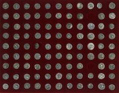 Ancient coins in lots Ancient India - Indo-Scythians, AR/billon drachms, Azilises, c.57-35 BC, King mounted with spear / city deity, (Senior type 56 [4]); Azes (II), c.35-12 BC, King mounted with whip