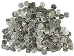 Ancient coins in lots Ancient India - Indo-Scythians - A large and interesting lot with AR/billon drachms: Azilises, c.57-35 BC, King mounted with spear / city deity, (Senior type 56 ); Azes (I&II), c