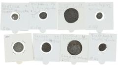 World Coins (boxes) England - Interesting lot with 8 old English coins: 2x East Anglia Iceni, Epaticcus Silver Unit (S.356), Edward III Groat, Richard II Halfpenny, Henri VI Groat, Henri VIII Halfgroa