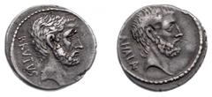 Ancient coinage Roman Imperial Coinage - Marcus Junius Brutus (44-42 BC) - AR Denarius (Rome 54 BC, 3.46 g) - BRVTVS Bare head of L. Junius Brutus right / AHALA Bare head of C. Servilius Ahala right (