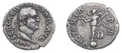 Ancient coinage Roman Imperial Coinage - Galba (68-69) - AR Denarius (Rome, July 68-January 69 AD, xx g) - IMP SER GALBA CAESAR AVG Laureate and draped bust of Galba to right / VICTORIA PR Victoria st