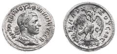 Ancient coinage Roman Imperial Coinage - Philippus I Arabs (244-249) - Seleucis and Pieria / Antioch - AR Tetradrachm (AD 244, 12.67 g) - Laureate and draped bust right / Eagle standing facing, head l