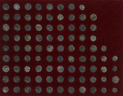 Ancient coins in lots Ancient India - Ancient India, Saka- and YüehChi- imitations of Indo-Greek coinage, Posthumous Hermaios and imitations c. 85-45 BC, AR drachm (80), Diademed bust of Hermaios / Ze