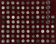 Ancient coins in lots Ancient India - Ancient India, Saka- and YüehChi- imitations of Indo-Greek coinage, Posthumous Hermaios and imitations c. 85-45 BC, AR drachm (85), Diademed bust of Hermaios / Ze