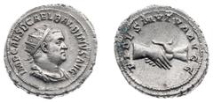 Ancient coinage / Roman Imperial Roman Imperial Coinage - Balbinus (238) - AR Antoninianus (Rome AD 238, 5.04 g) - IMP CAES D CAEL BALBINVS AVG Radiate, draped and cuirassed bust right / FIDES MVTVA A