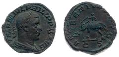 Ancient coinage / Roman Imperial Roman Imperial Coinage - Philippus I Arabs (244-249) - AE Sestertius (Rome AD 248, 17.93 g) - Laureate, draped and cuirassed bust right / AETERNITAS AVGG Elephant with