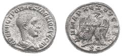 Ancient coinage / Roman Imperial Roman Imperial Coinage - Herennius Etruscus (250-251) - Seleucis and Pieria / Antiochia - AR Tetradrachm (11.27 g) - Bareheaded, draped and cuirassed bust right, pelle