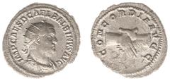 Roman Imperial Coinage Balbinus (238) - AR Antoninianus (Rome, 3.98 g) - IMP CAES D CAEL BALBINVS AVG Radiate, draped and cuirassed bust right / CONCORDIA AVGG Clasped hands (RIC 10) - a bold VF