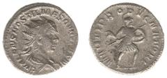 Roman Imperial Coinage Hostilianus (250-251) - AR Antoninianus (Rome AD 251, 3.71 g) - C VALENS HOSTIL MES QVINTVS N C Radiate and draped bust right / MARTI PROPVGNATORI Mars advancing right, holding 