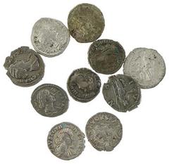 Ancient coins in lots - Roman coinage Roman coinage - A small collection of Roman women on Denarii: Julia Soaemias, -Maesa, Faustina Mater, Faustina Minor (4), Crispina and Lucilla (2) - totally 10 co