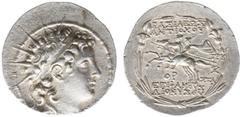 Ancient coinage / The Seleukid Kingdom The Seleukid Kingdom - Antiochos VI Dionysos (145-142 BC) - AR Tetradrachm (Antioch on the Orontes 143/2 BC, 16.71 g) - Radiate and diademed head right / ΒΑΣΙΛΕΩ
