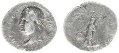 Roman Imperial Coinage Vitellius (69) - AR Denarius (Tarraco AD 69, 2.61 g) - A VITELLIVS IMP GERMAN, laureate head left, palm before head / VICTORIA AVGVSTI, Victory alighting left, wings spread, hol