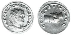 Roman Imperial Coinage Balbinus (238) - AR Antoninianus (Rome 238, 3.98 g) - IMP CAES D CAEL BALBINVS AVG, radiate, draped and cuirassed bust right / CONCORDIA AVGG, clasped right hands (RIC 10, BMCRE