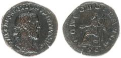 Roman Imperial Coinage Pupienus (238) - AE Sestertius (Rome 238, 18.16 g) - IMP CAES M CLOD PVPIENVS AVG, laureate, draped and cuirassed bust right / CONCORDIA AVGG, Concordia seated left, holding pat