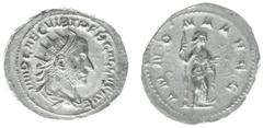 Roman Imperial Coinage Trebonianus Gallus (251-253) - AR Antoninianus (Rome AD 253, 4,65 g) - IMP CAE C VIB TREB GALLVS AVG, radiate, draped and cuirassed bust right / ANNONA AVGG, Annona standing rig