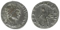 Roman Imperial Coinage Quintillus (270) - BI Antoninianus (Rome, 3,03 g) - IMP C M AVR QVINTILLVS AVG, radiate and cuirassed bust right / FORTVNAE REDVX, Fortuna standing left holding rudder on globe 