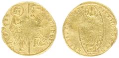 World Coins (single lots) Crusaders - Genoese Dodges at Chios (1261-1566) - Andrea Dandolo (1343-1354) - Ducato (Zecchino) nd. (14th cent.) imitating a Venetian ducat of Andrea Dandolo (Gamb.344 var.,