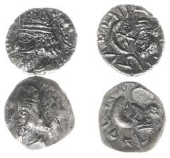 Ancient coinage / Persis Persis - Rulers under Parthian sovereignty, 100 BC - end of 1st cent AD - Napad I (Napat, Kapat) - AR Obol (0.58. 0.56 g), Bust of king wearing tiara to left, with hair in thi