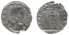 Roman Imperial Coinage Salonina - BI Antoninianus (Cologne AD 259-60, 2.83 g) - SALONINA AVG, diademed and draped bust right, crescent behind shoulders / DEAE SEGETIAE , goddess standing in tetra styl