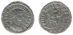 Roman Imperial Coinage Carinus (283-284) - BI Antoninianus (Rome AD 282, 3.54 g) - M AVR CARINVS NOB CAES, radiate, draped and cuirassed bust right / PRINCIPI IVVENTVT, Carinus standing in military at