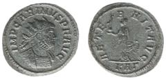 Roman Imperial Coinage Carinus (283-284) - BI Antoninianus (Rome AD 284-85, 3.46 g) - IMP CARINVS P F AVG, radiate and cuirassed bust right / AETERNIT AVG, Aeternitas standing, holding globe surmounte