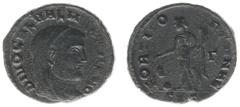 Roman Imperial Coinage Galerius (305-311) - BI Follis, issue of Licinius in honour of Divus Galerius (Siscia AD 311, 7.00 g) - DIVO GAL VAL MAXIMIANO, veiled head of Galerius / FORTI FORTVNAE, Fortuna
