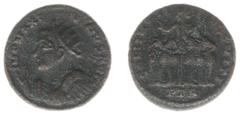 Roman Imperial Coinage Maximinus Daia (305-313) - BI Argenteus (Trier AD 312, 2.31 g) - IMP MAXIMINVS AVG, radiate, draped and cuirassed bust left, right hand raised and globe in left / SOLI INVICTO C