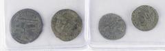 Ancient coins in lots / Roman coinage A small lot with 4 small bronze Romans, including 2 x Divus Claudius II Gothicus Half Follis (DIVO CLAVDIO OPTIMO IMP Laureate and veiled head of Divus Claudius I