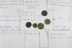 Ancient coins in lots / Byzantine coinage A collection Byzantine coins: Justinianus (4 x Follis (2 x Sear 158 and 2 x Sear 160) and 1 Half Follis (Sear 226)), 5 x Anonymous Follis of the period John I