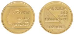 Gold coins (mail bid only) Aruba - 50 Florin 1991 'Status Aparte' - Gold - Proof
