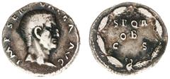 Roman Imperial Coinage Otho (69) - AR Denarius (July 68-January 69, 3.30 g) - IMP SER GALBA AVG Bare head right / SPQR OB CS within oak wreath (RIC 167) - a.VF