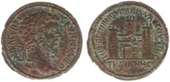 Roman Imperial Coinage Septimius Severus (193-211) - Thrace / Augusta Traiana - AE28 (c. AD 202, 7.62 g) - Sicinnius Clarus, governor - AVKL CEΠTI CEVHPOC ?EP Laureate head right / HΓE CIKINNIOY KΛAPO